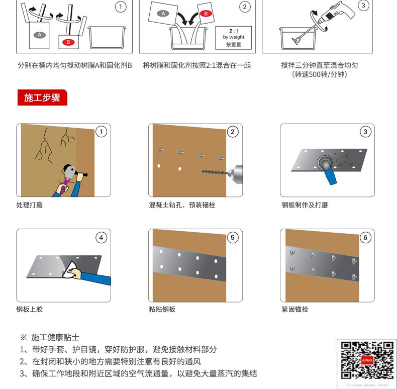 包钢镇巴粘钢加固施工过程